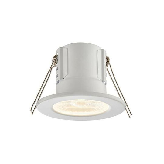 Saxby Shieldeco - Fire Rated Integrated led Bathroom Recessed Light Matt White, Acrylic IP65