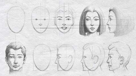 Drawing & shading beautiful Male and Female face -easy steps