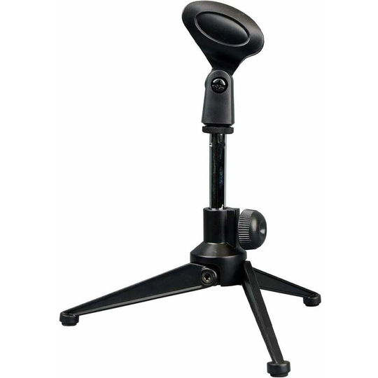 Desk Microphone Stand - Mini Black Tripod Foot Base €" Adjustable Height