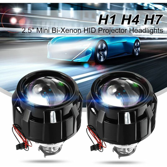 Bearsu - pair of 2.5' hid Bi-Xenon Projector Lens Kit H1 lhd Headlight Bulb Cover