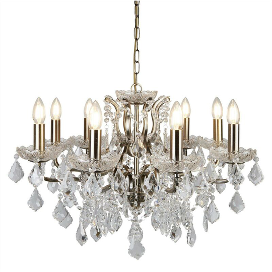 Searchlight Lighting - Searchlight Paris - 8 Light Chandelier Antique Brass Finish, E14