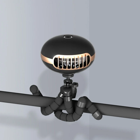 Muff - Octopus Fan, Handheld Fan, Stroller Fan, Tripod Fan, Folding Neck Fan, Black