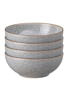 Denby Studio Grey 4-Piece Coupe Cereal Bowl Set