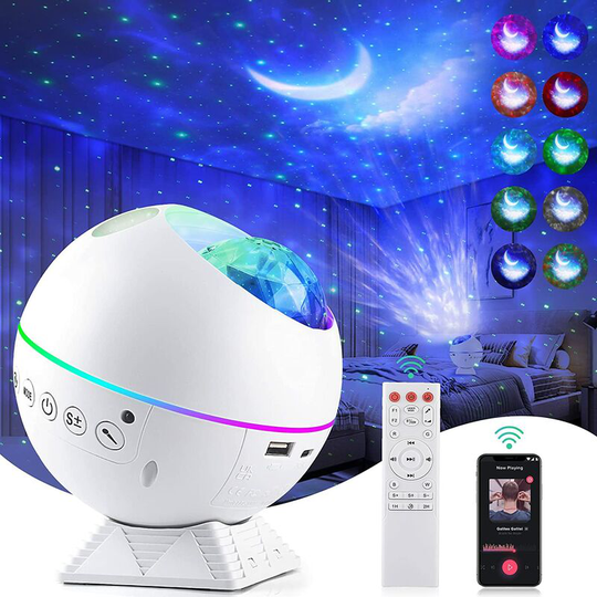 Led Starry Sky Projector, Ocean Wave Projector, Romantic Mood Lamp, Perfect for Baby, Star Projector with Remote Control