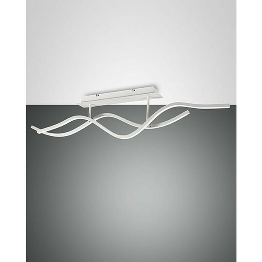 Fabas Luce Sinuo Integrated led Semi Flush Light White Glass