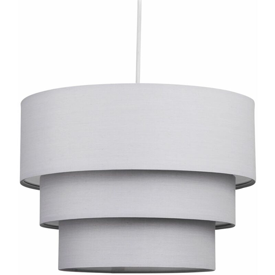 Light Grey 3 Tier Ceiling Light Shade - Light grey cotton