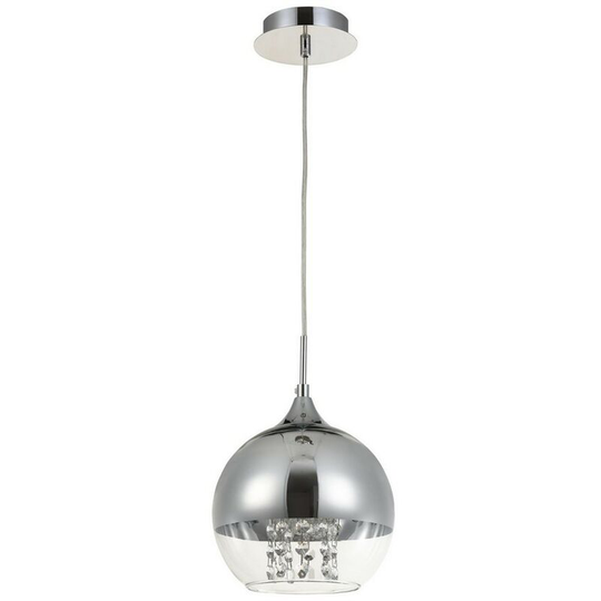 Maytoni Lighting - Fermi Dome Ceiling Pendant Lamp Nickel & Crystal, 1 Light, E27