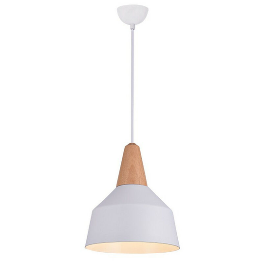 Larissa Razgrad Dome Ceiling Pendant Light 1x E27 White-Wood