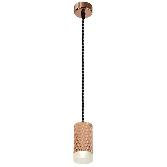 1 Light 11cm Ceiling Pendant Light GU10, Rose Gold, Acrylic Ring - Luminosa Lighting