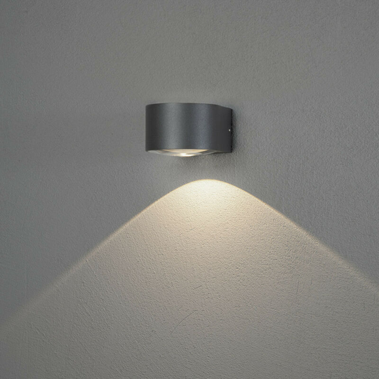 Konstsmide Gela Outdoor Modern Wall Down Light Dark Grey 6W led, IP54