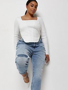 RI Plus Comfort Shape Mom Jean - Light Denim, Light Denim, Size 26, Women