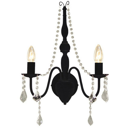 Linea Verdace Bardini 2 Light Candle Wall Light Black