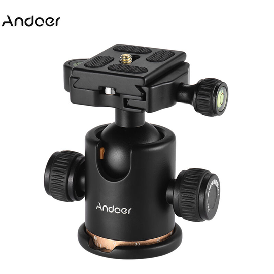 Camera Tripod Ball Head Ballhead with Quick Release Plate 1/4 Screw - Andoer
