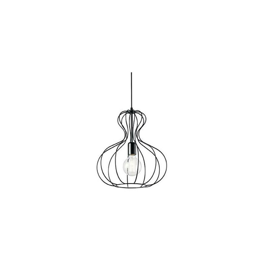 Ideal Lux Ampolla - 1 Light Ceiling Pendant Matt Black Cage Style, E27