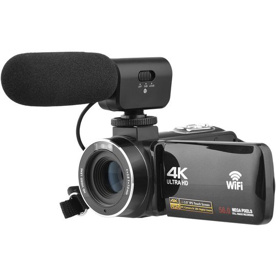 4K Digital Video Camera WiFi Camcorder DV Recorder 56MP 18X Digital Zoom 3.0 Inch IPS Touchscreen Supports Face Detection IR Night Vision Anti-shake