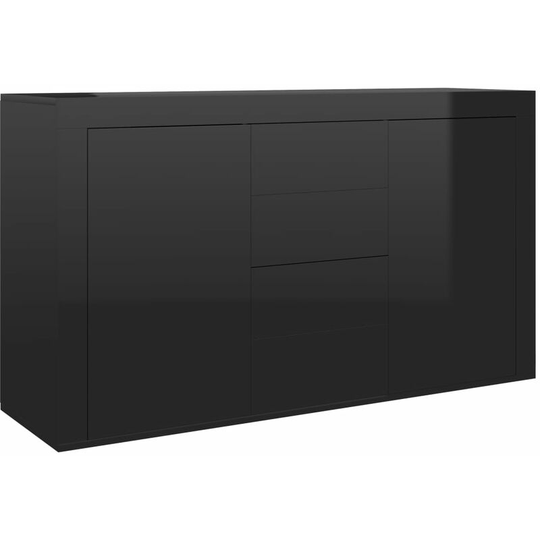 Sideboard High Gloss Black 120x36x69 cm Engineered Wood Vidaxl Black