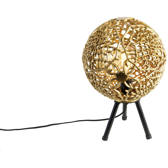 Art Deco table lamp tripod gold - Maro - Gold/Messing