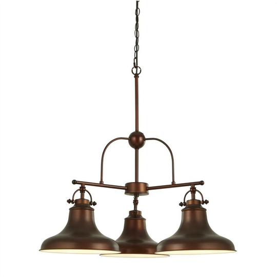 Searchlight Lighting - Searchlight Dallas - 3 Light Pendant Brown, White, E27