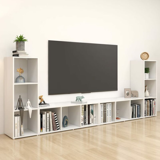 Topdeal - tv Cabinets 4 pcs White 107x35x37 cm Chipboard FF3080033_UK