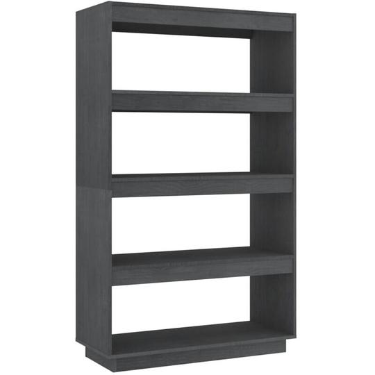 Book Cabinet/Room Divider Grey 80x35x135 cm Solid Pinewood Vidaxl Grey