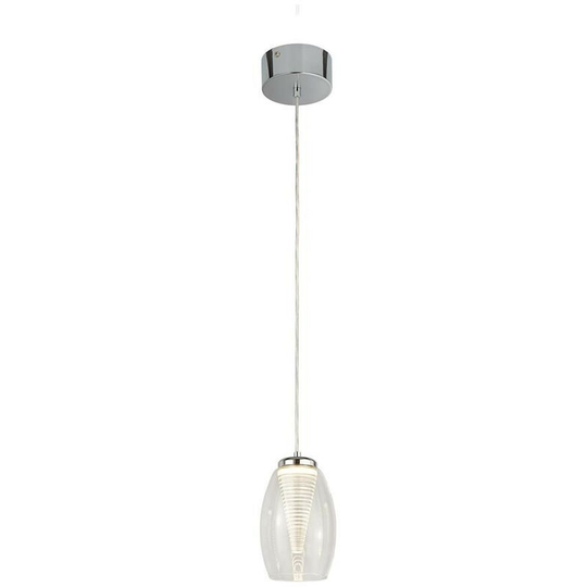 Searchlight Cyclone 1 Light Pendant, Clear Glass 3000K