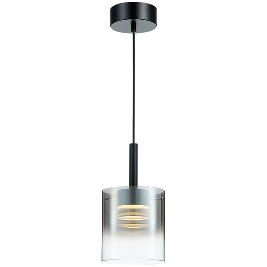 Spring Contemporary led Slim Pendant Ceiling 1 Light Black, Glass 3000K