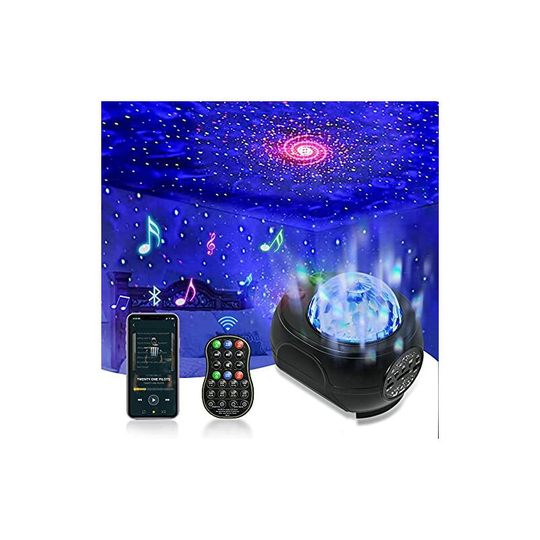 Ocean Wave Galaxy Star Night Light Projector with Bluetooth Speaker and Remote Control, usb Rechargeable Star Light Projector