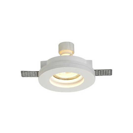 Round Stepped Recessed Spotlight, GU10, White Paintable Gypsum, Cut Out: d: 103mm - Luminosa Lighting