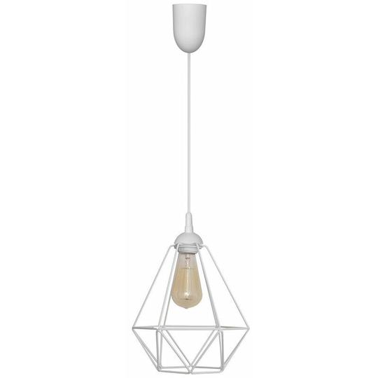 Helam Karo Wire Frame Pendant Ceiling Light White 24cm