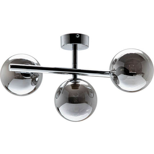 Zumaline Luna Globe Ceiling Light, Chrome, 3x G9