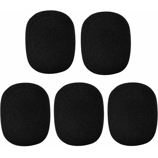 Briday - 5 Pack Foam Microphone Windscreens for Handheld Microphone Black