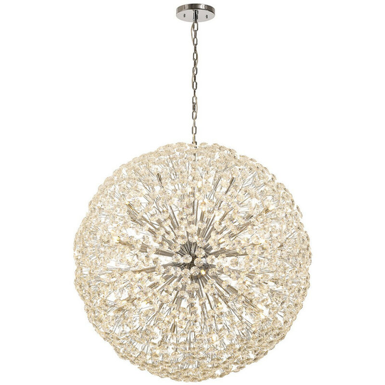 Luminosa Lighting - Luminosa Salisbury Ceiling Pendant 1.2m Sphere 64 Light G9 Polished Chrome, Crystal