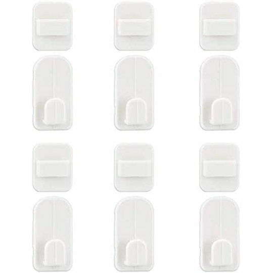 Modou - 6 Pairs Self Adhesive Remote Control Holders Hook White Wall Mount Holder Multimedia tv Remote Control Organizer for TVs and Air Conditioners