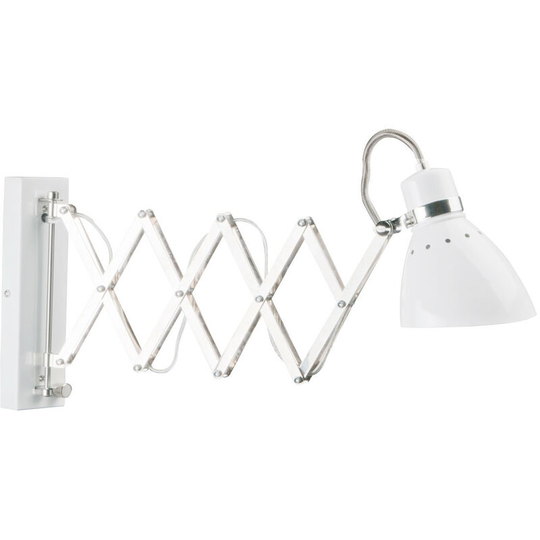 Sienna Jump Dome Wall Light White Matt, Chrome Polished