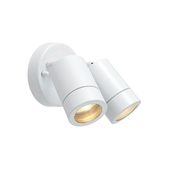 Saxby Palin - 2 Light Outdoor Spotlight Gloss White, Glass IP44, GU10