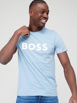 BOSS Thinking 1 Large Logo T-Shirt - Light Blue, Light Blue, Size 5Xl, Men