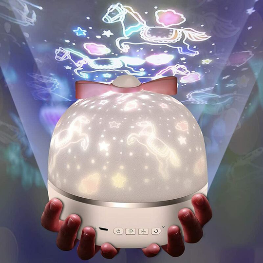 Thsinde - Micacorn Kids Night Light Star Projection, led Night Light Star Projector 360° Rotation with 6 Projection Films, Baby Night Light Projector