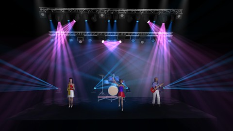 Professional stage lighting. Light operator: Busking