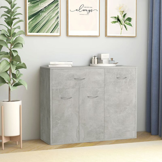 Sideboard Concrete Grey 88x30x70 cm Chipboard VDTD31714 - Topdeal