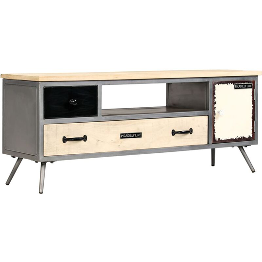 Vidaxl - tv Cabinet Solid Mango Wood and Steel 120x30x45 cm Multicolour