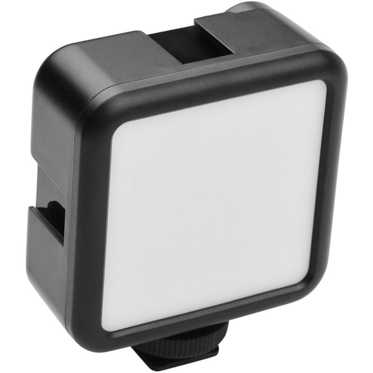 Andoer W49S Mini LED Video Light 5600K Dimmable 5W Built-In Rechargeable Battery 3 Cold Shoe Mounts,Black,Light Only - Black,Light Only
