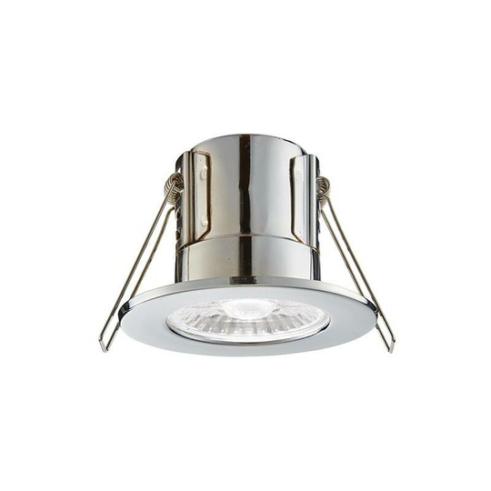 Saxby Shieldeco - Fire Rated Integrated led Bathroom Recessed Light Chrome Plate, Acrylic IP65