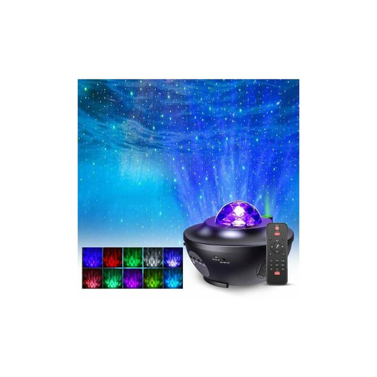FVO - Star Projector, rgbw Bluetooth Galaxy Projector,LED Star Night Light Speaker Sound Sensor Control with Remote Control for Baby Room Decoration