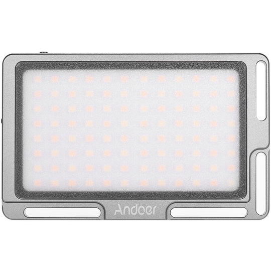 Andoer - Portable led Video Light Panel Camera Fill Light Built-in 2800mAh Battery with oled Screen 1/4 Inch Screw Hole 3500K-5700K Dimmable 96pcs