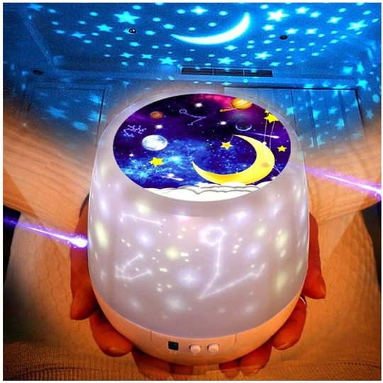 Music Projector Child Lamp, Nursery Rotating Star Lamps For Children Stars