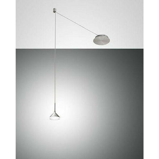 Fabas Luce Isabella led Dome Pendant Ceiling Lights Satin Aluminum Glass