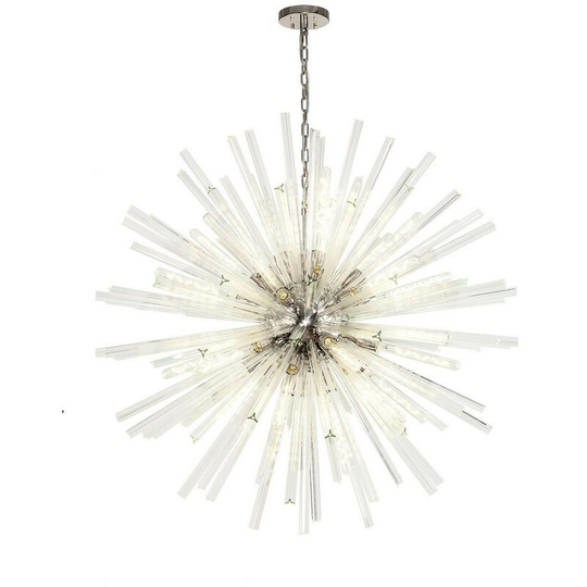 Luminosa Lighting - Luminosa 32 Light E27, Round Pendant Polished Nickel , Clear Glass