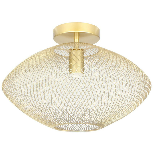 Zumaline Orion Semi Flush Ceiling Light, Gold, 1x E27