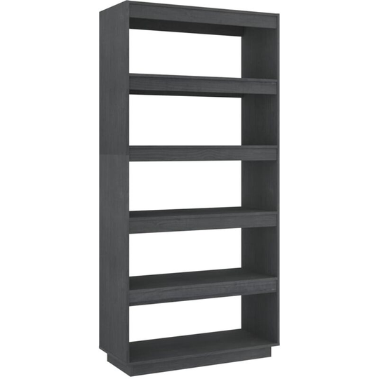 Book Cabinet/Room Divider Grey 80x35x167 cm Solid Pinewood Vidaxl Grey