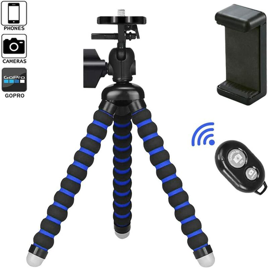Mini Flexible Tripod, Portable Smartphone Tripods with Bluetooth Remote Control for iPhone, Samsung, Huawei and GoPro Camera